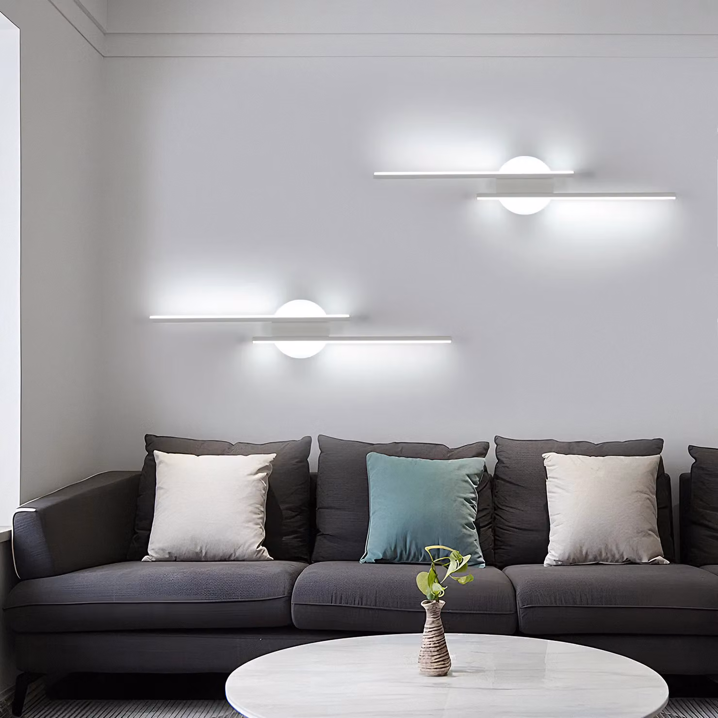 Pheashine Modern White LED Wall Light, 24W, 6500K Cool White, Aluminium Up and Down Bar Light – 3