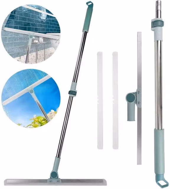 NESTLUNE Floor Squeegee with Long Handle in Blue, W: 15 cm, H: 100 cm – 1