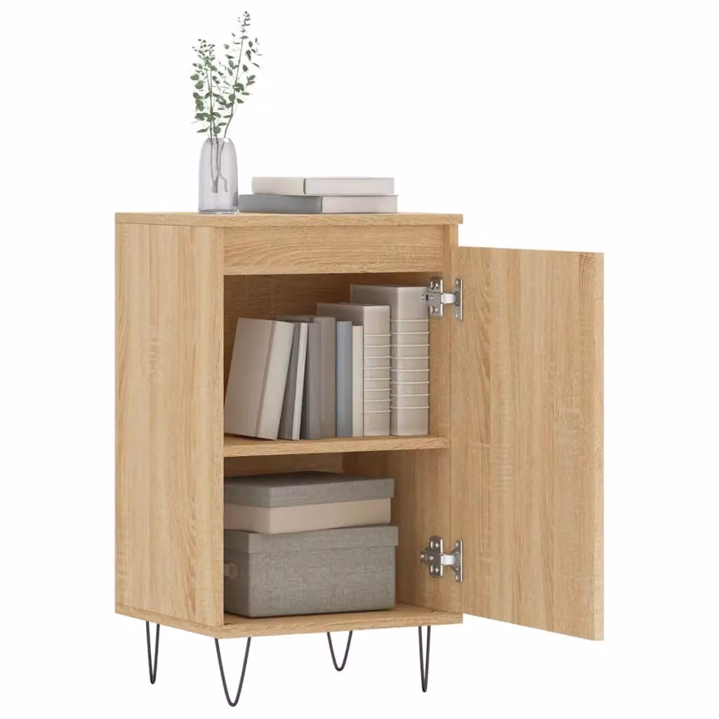Berkfield Home Sonoma Oak Sideboard in Grey and Brown, W/D/H: 40 x 35 x 70 cm – 2