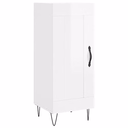 vidaXL Modern High Gloss White Sideboard in Engineered Wood W/D/H: 34.5 x 34.0 x 90.0 cm