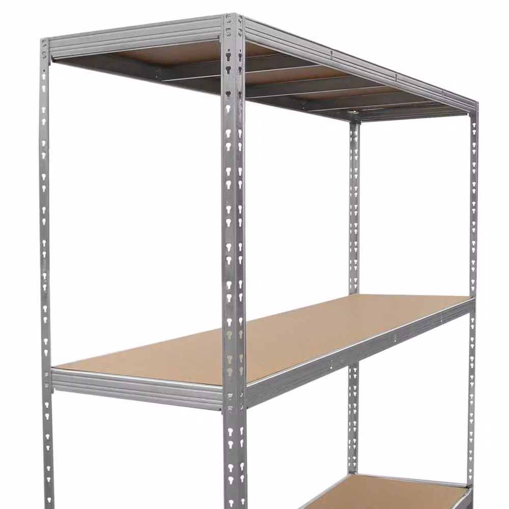 Monstershop Heavy-Duty Freestanding Racking Unit with Adjustable Shelves in Silver, H 186 x W 60 x D 40 cm – 3