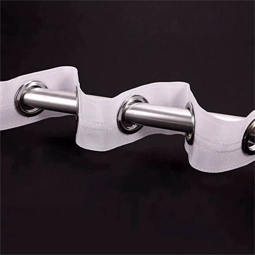 VOGREX 10m White Curtain Heading Tape with 80 Round Eyelet Rings – 2