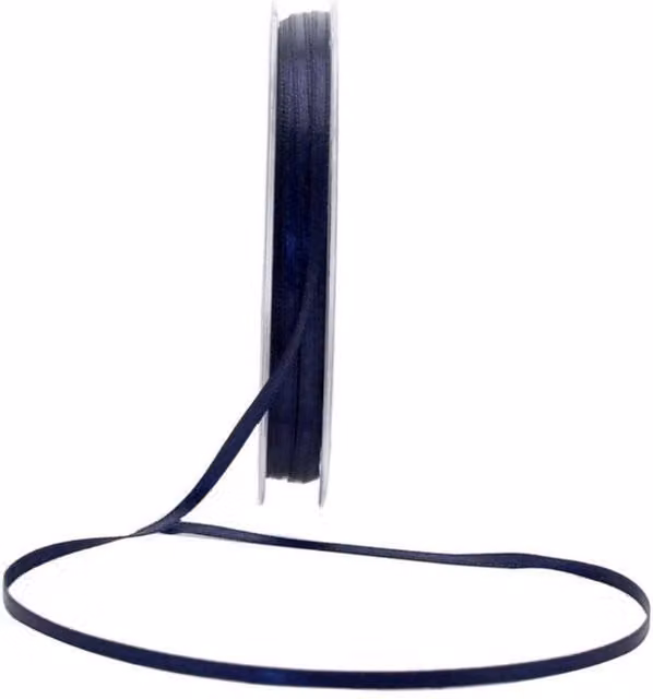 KDMD Navy Blue Satin Ribbon 3mm, 3 Pack