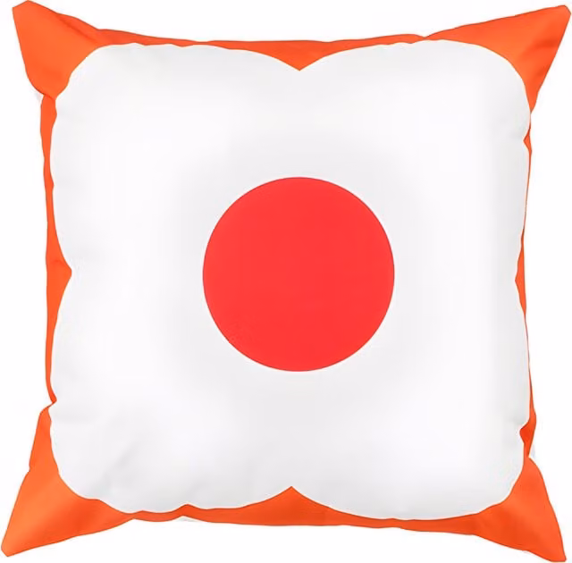 Gardenista Water Resistant Outdoor Printed Square Scatter Cushion in Orange, Red and White