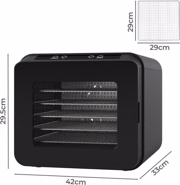 Nordara FrozenPro Electric Food Dehydrator for Fruit and Meat Jerky in Black