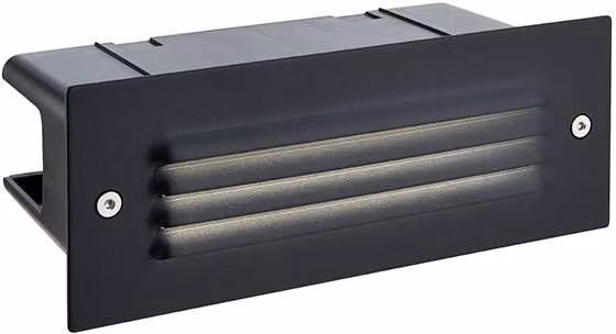 Netlighting Seina Integrated LED Outdoor Recessed Wall Light in Textured Black, IP44 Rated