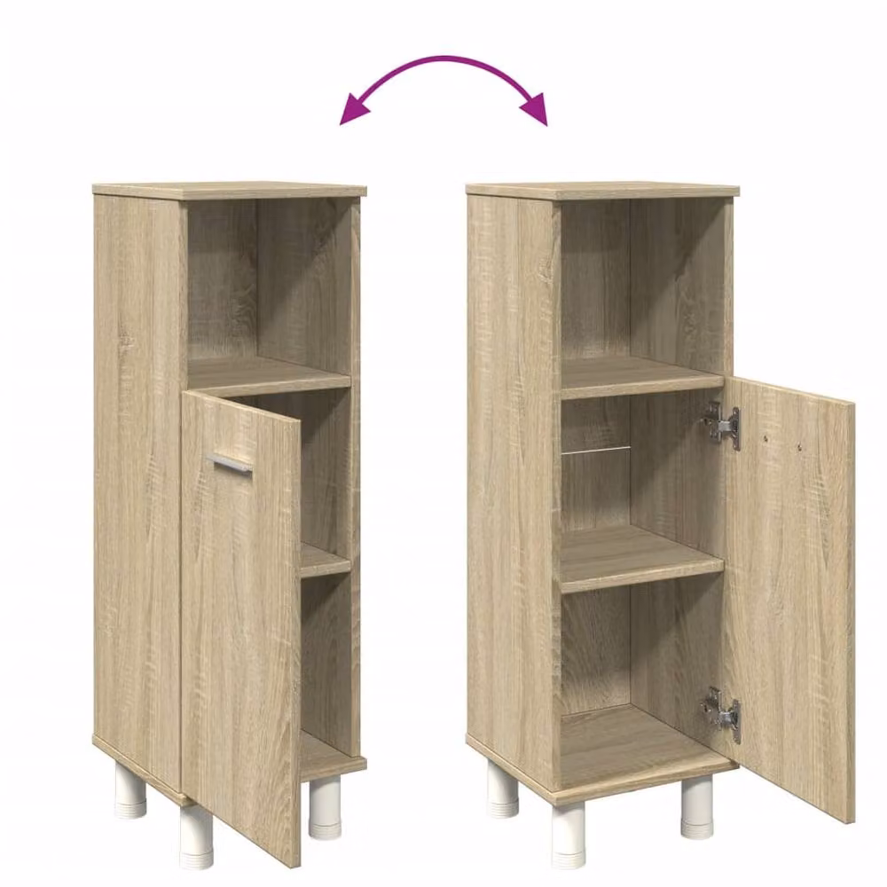 Berkfield Home Sonoma Oak Bathroom Cabinet, Brown, W/D/H: 30.5 x 30.0 x 95.0 cm – 3