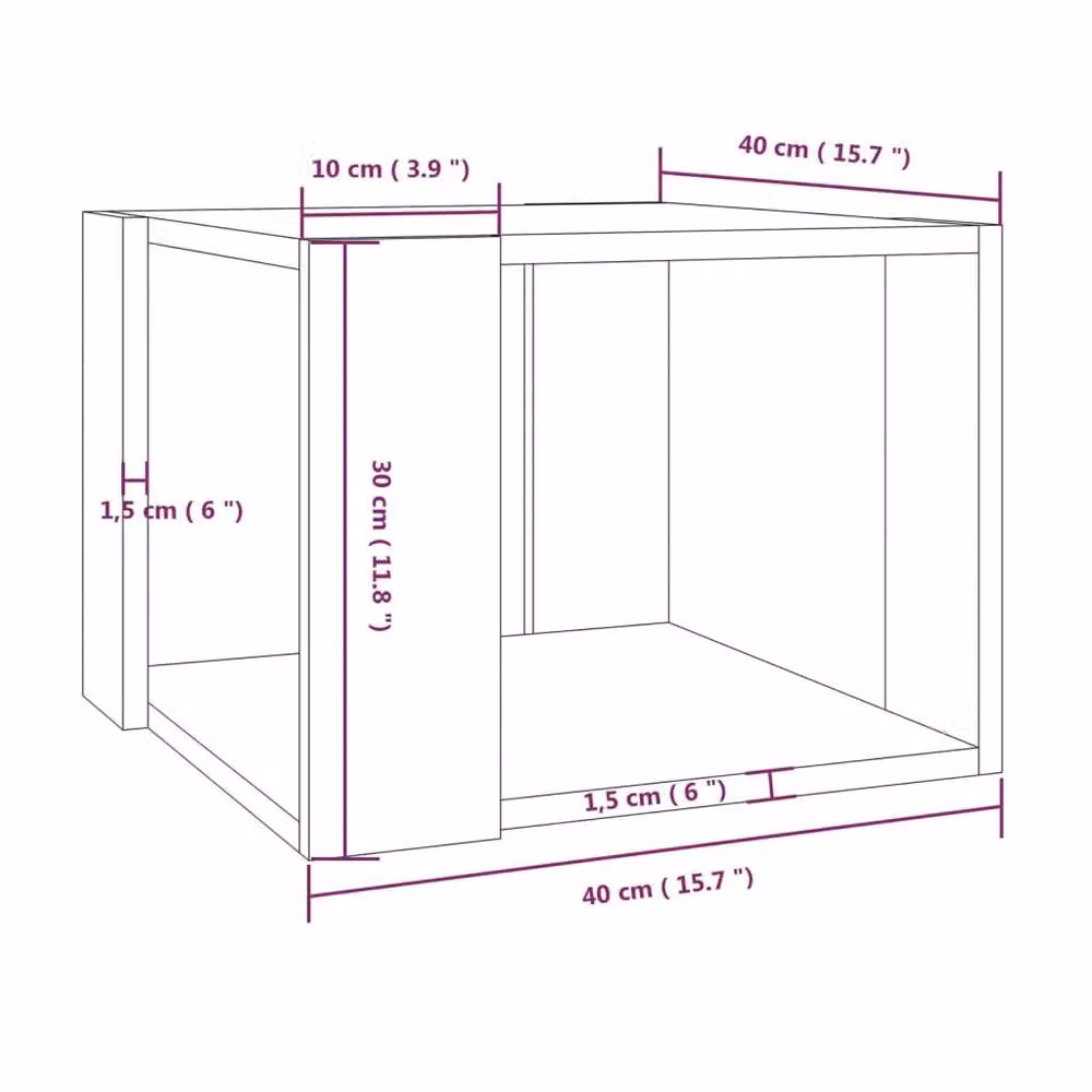 Berkfield Home Grey Sonoma Coffee Table, W/D/H: 40 x 40 x 30 cm – 4