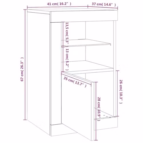 vidaXL Modern Side Cabinet with Integrated LED Lights in Grey Sonoma Engineered Wood – 2
