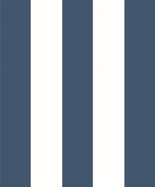 World of Wallpaper Regency Stripe Matt Paper Wallpaper in Blue
