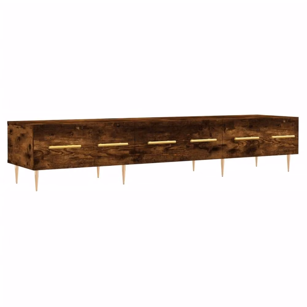 Berkfield Home Mid Century TV Cabinet in Smoked Oak Brown, W/D/H: 150 x 36 x 30 cm – 3