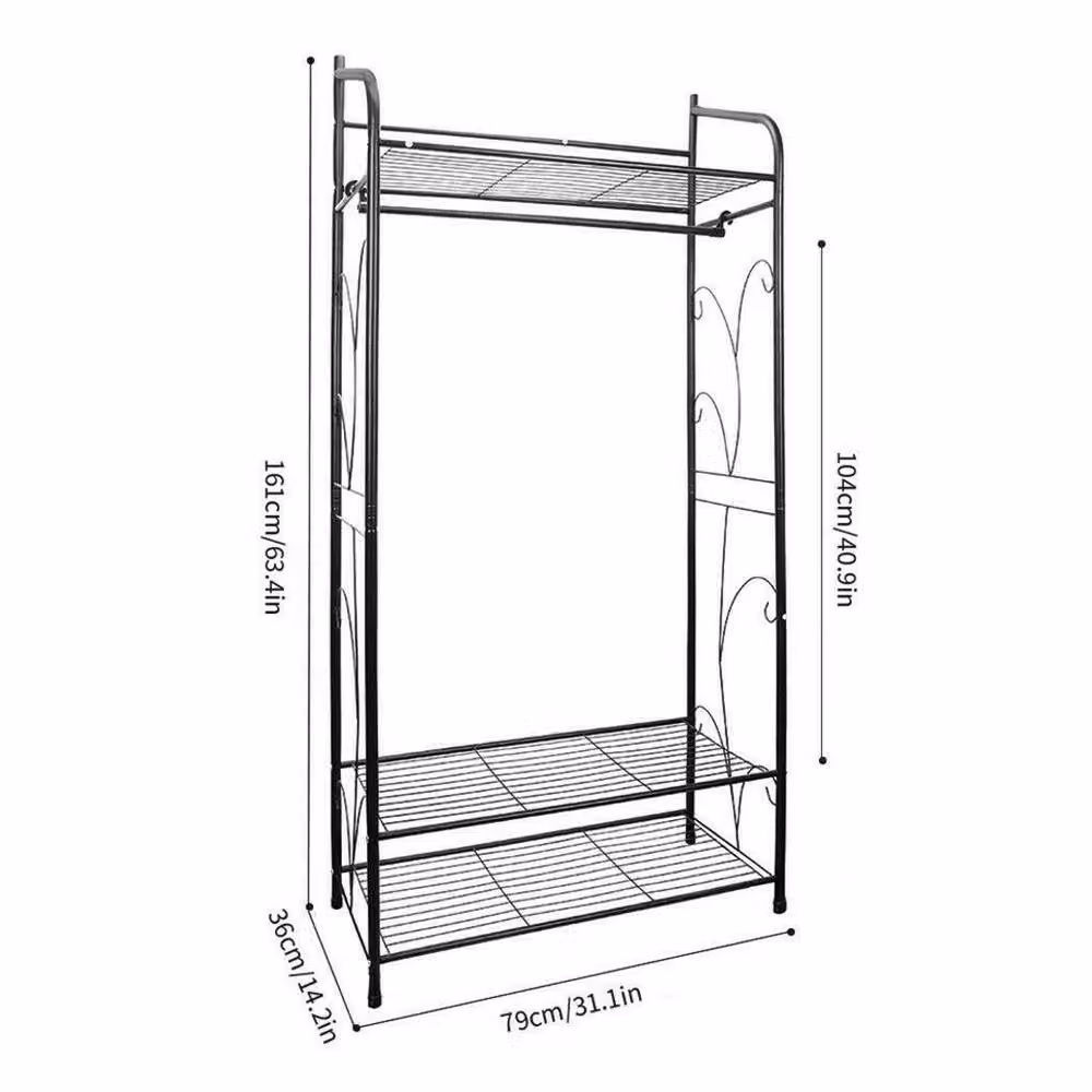 Havendro Large Portable Clothes Rail and Coat Stand in Matt Black – 2