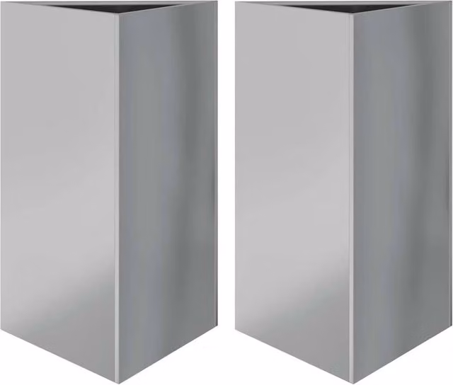 Berkfield Home Garden Triangular Planters, 2 Piece Galvanised Steel Set in Silver, W: 50 cm, D: 43 cm, H: 75 cm