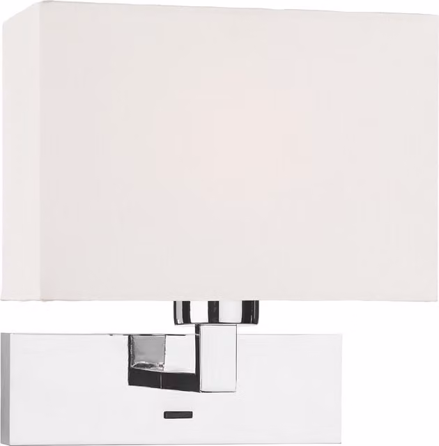 Dar MOD7150-S1123 Dimmable Rectangular Wall Lamp in Silver and White