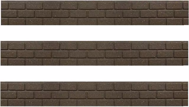 Primeur Set of 3 Brown Brick Rubber Edging
