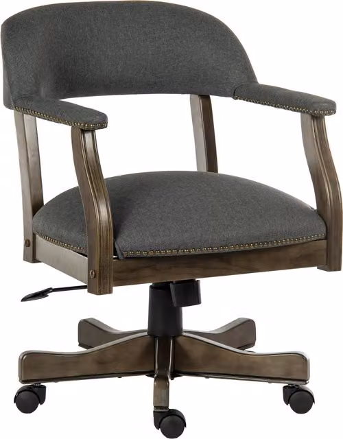 Teknik Office Captain Grey and Driftwood Executive Chair in Grey Fabric