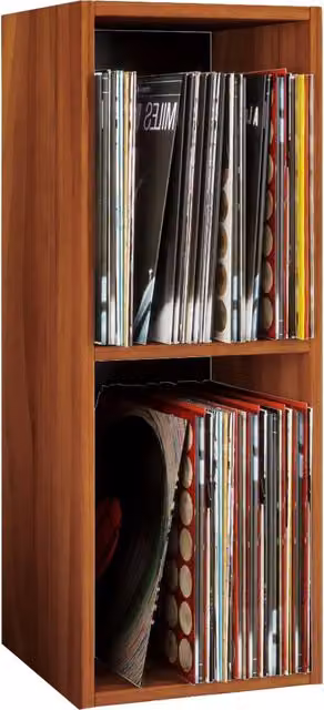 VCM Records LP Stand Shelf Platto 2f in Walnut Brown, W/D/H: 72 x 34 x 30 cm – 1