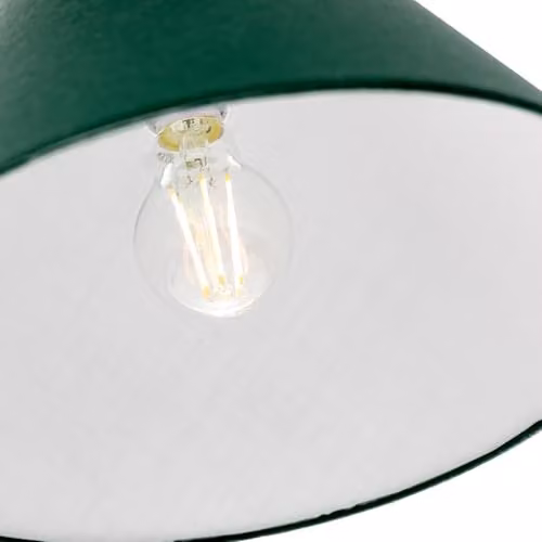 Happy Homewares Classic Cotton Coolie Lampshade in Green and White, W/D/H: 25 x 17 x 11 cm – 2