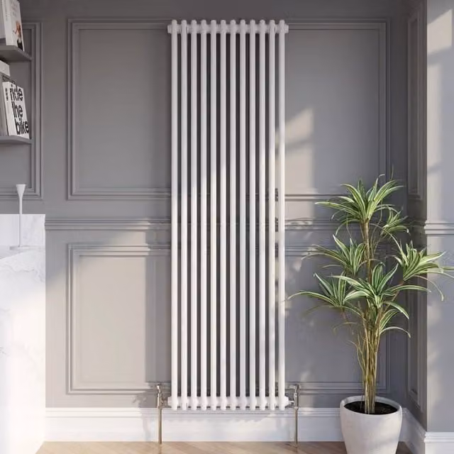 Temprazo White Steel Wall Radiator H: 60.5 cm