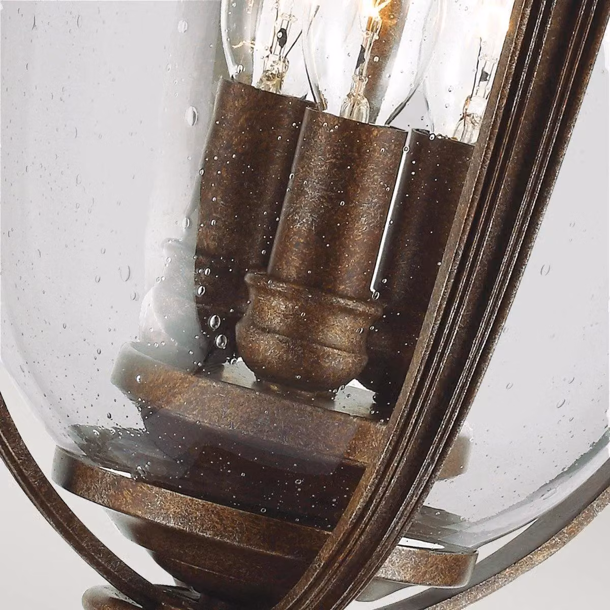 Netlighting English Bridle Large 3-Light Outdoor Pedestal Lantern in British Bronze and Brown, IP44, E14 – 3