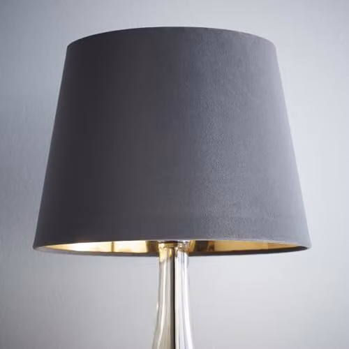 K LIVING Grey Velvet Tapered Cone Lampshade for Modern Table and Floor Lamps