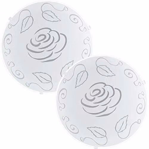 Loops 2 Pack Modern White Wall and Ceiling Light with Satin Glass Shade and E27 Socket