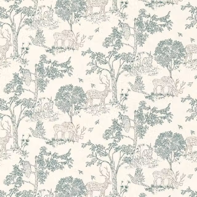 Clarke & Clarke Rivington Fabric in Petrol Blue