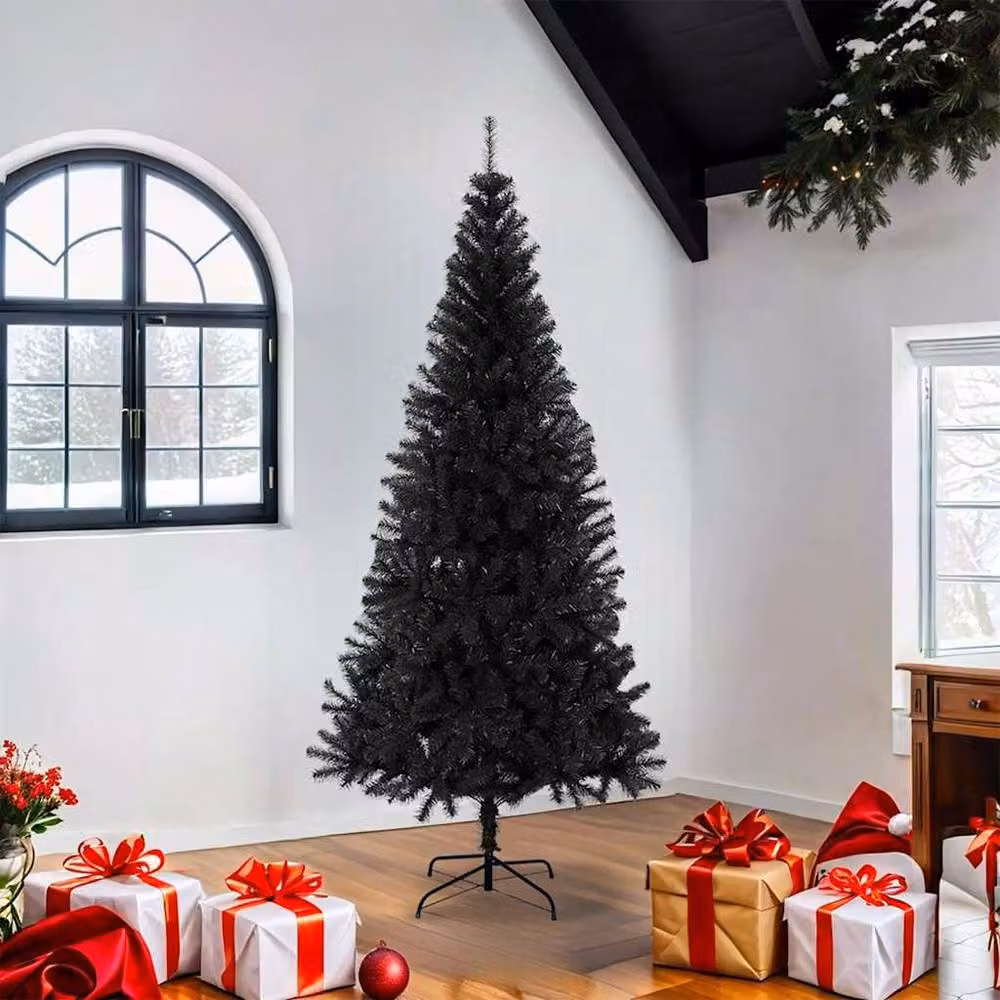 Berkfield Home Modern Artificial Christmas Tree in Black with Stand, Height: 180 cm – 3