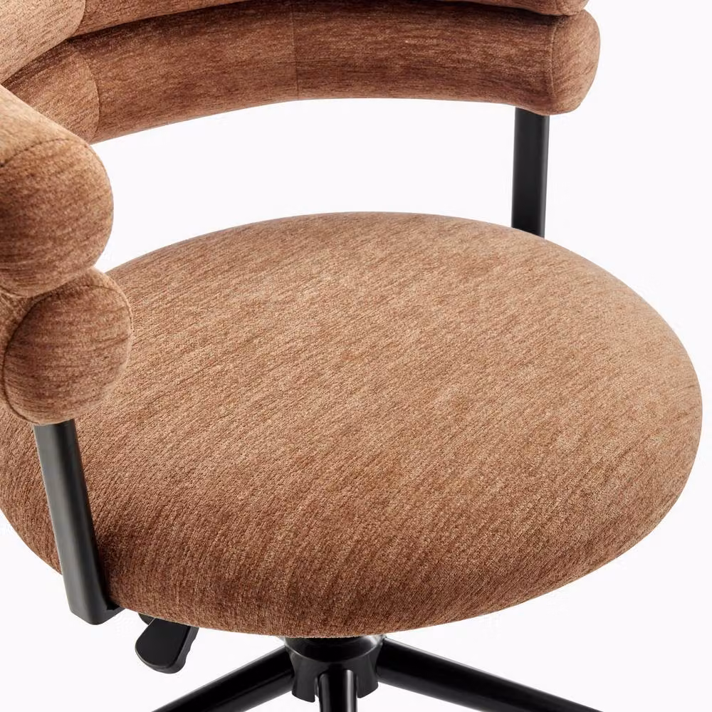 FurnitureboxUK Estelle Modern Orange Fabric Swivel Task Office Chair – 4