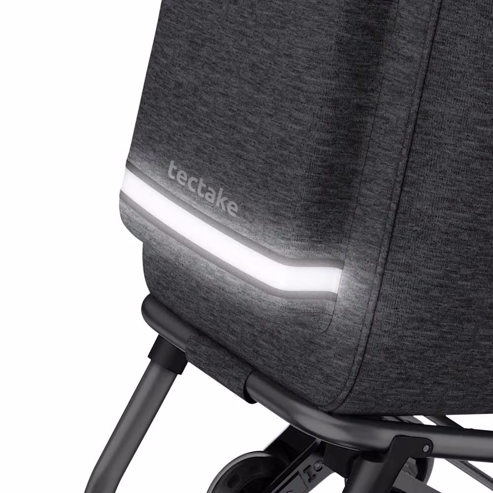 tectake 3-in-1 Foldable Shopping Trolley with Cooler Bag in Grey – 8