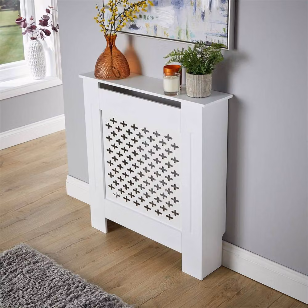 Nordara White Modern MDF Wooden Small Radiator Cover, W/D/H: 100 x 100 x 100 cm – 2
