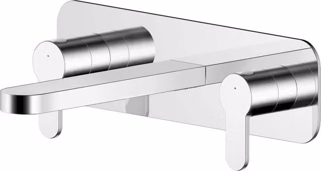 Balterley Pride Round Wall Mounted 3 Hole Basin Mixer Tap and Back Plate in Chrome Silver – 1