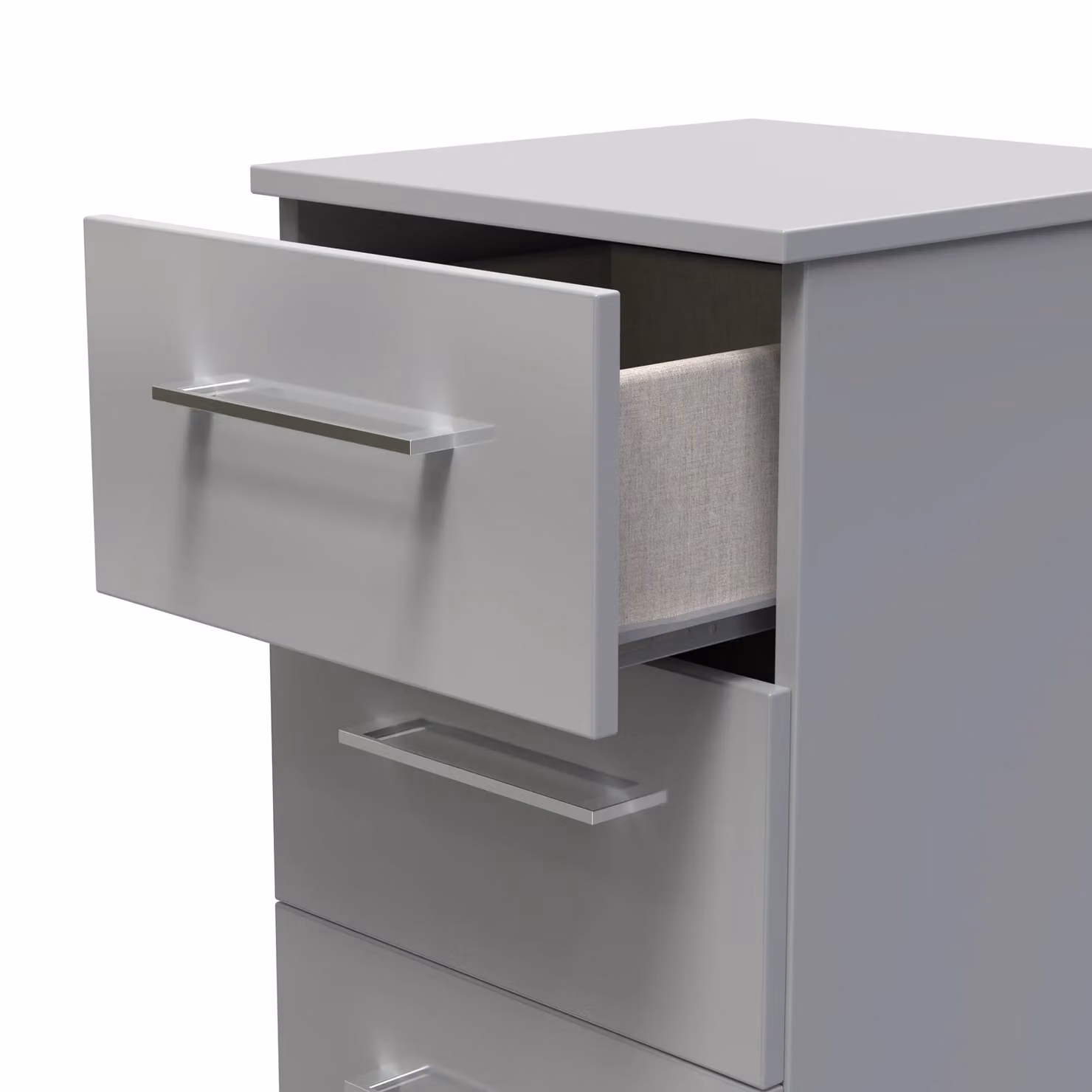 2 U Gloucester 4 Drawer Tall Bedside Chest in Dark Grey, Ready Assembled – 3