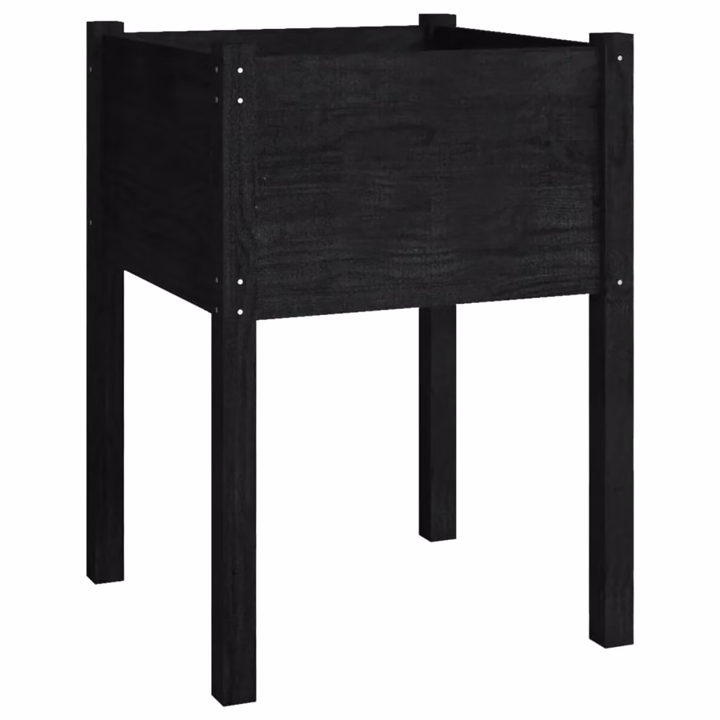 Berkfield Black Wooden Raised Garden Planter, W/D/H: 50 x 50 x 70 cm – 2