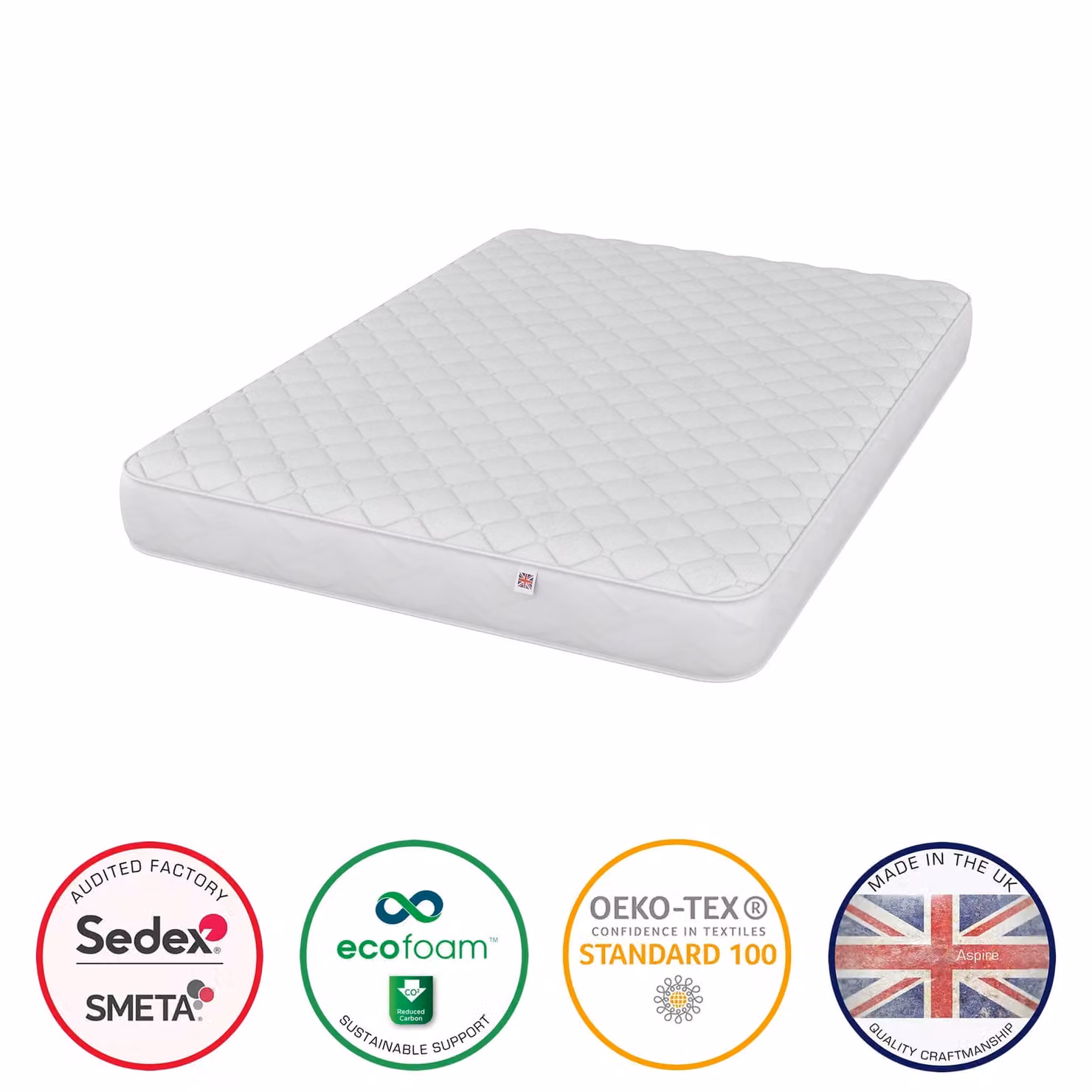 Catherine Lansfield Cloud Embrace Spring Foam Hybrid Mattress, White, W/D/H: 120 x 200 cm – 2