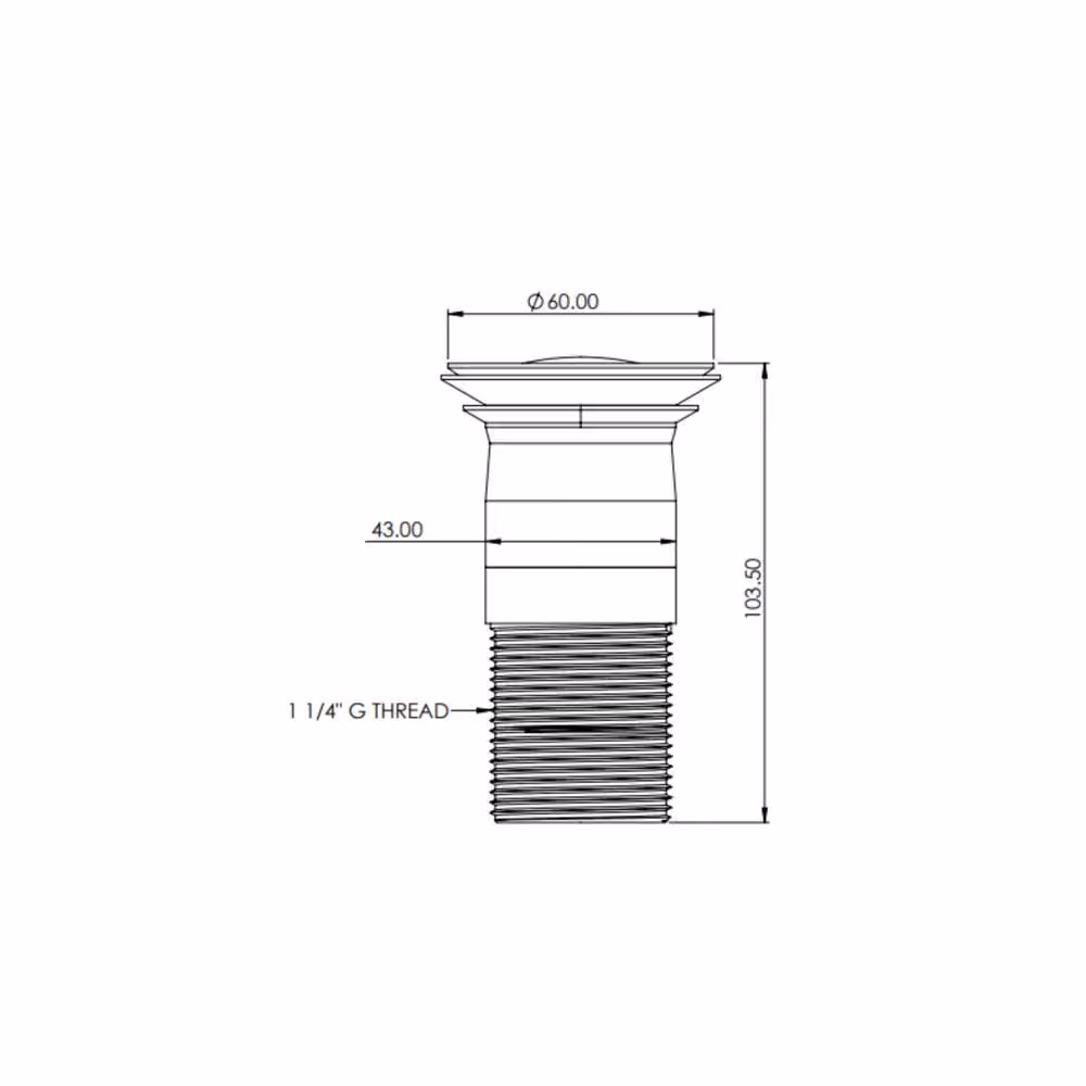 Balterley Unslotted Basin Waste without Overflow, Top Fix Installation, Black – 2