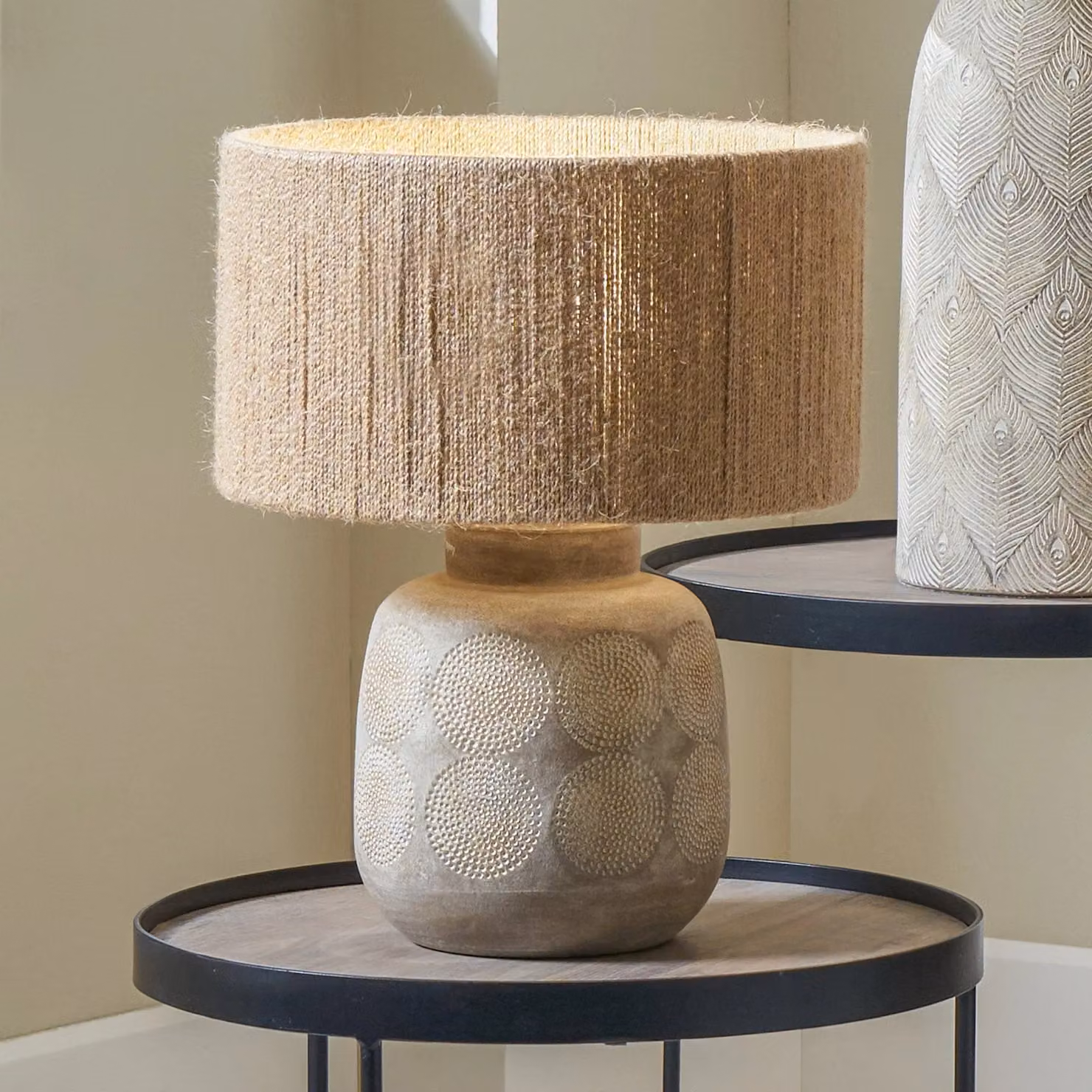 Ruma Natural Rope Cylinder Lamp Shade in Beige, Diameter: 30 cm – 2
