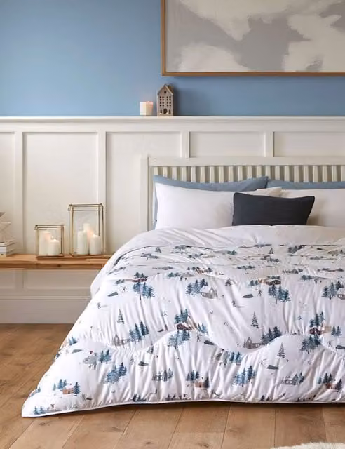 Nightlark Snow Day 10.5 Tog Coverless Microfibre Duvet Set in White