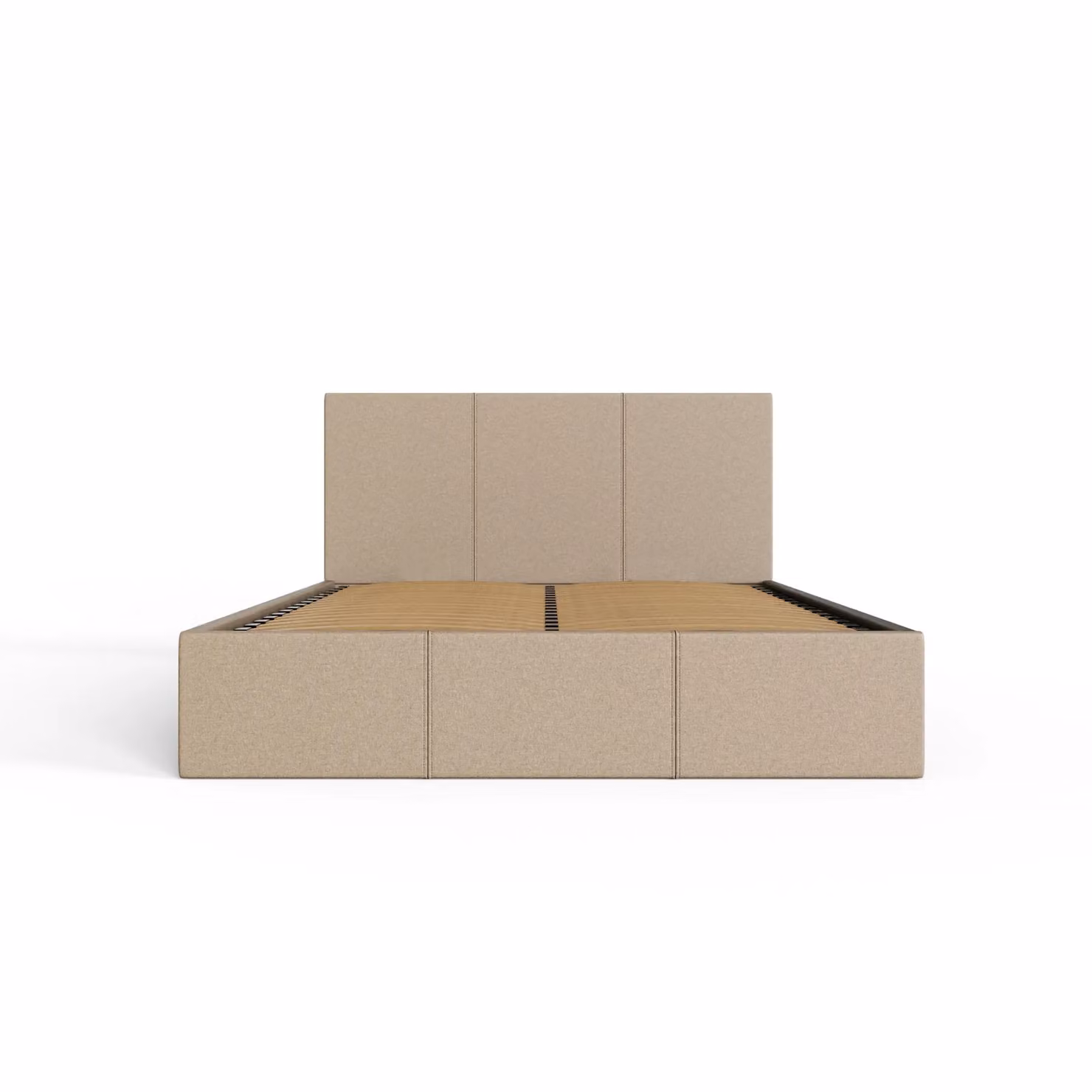 GFW Single Side Lift Ottoman Storage Bed in Sand Upholstered Fabric – 2