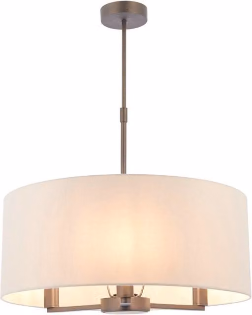 Loops Antique Bronze and Marble Fabric Ceiling Pendant Light with 3 x E14 Sockets