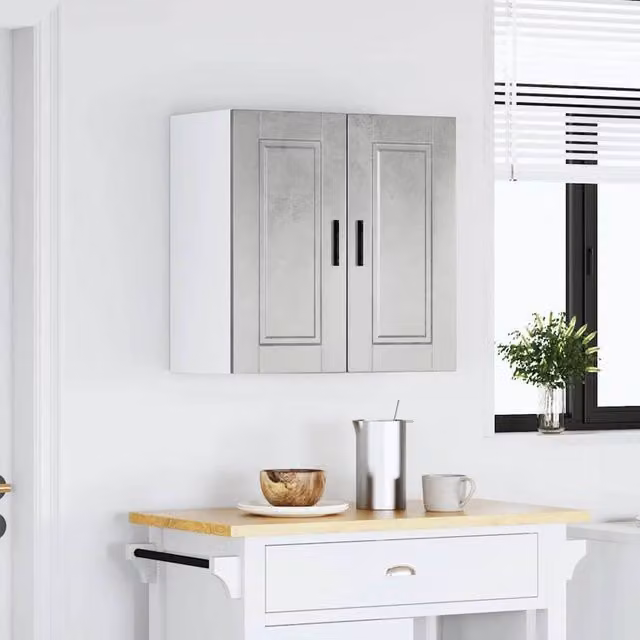 Berkfield Home Porto Kitchen Wall Cabinet in Concrete Grey Engineered Wood W/D/H: 60 x 31 x 60 cm