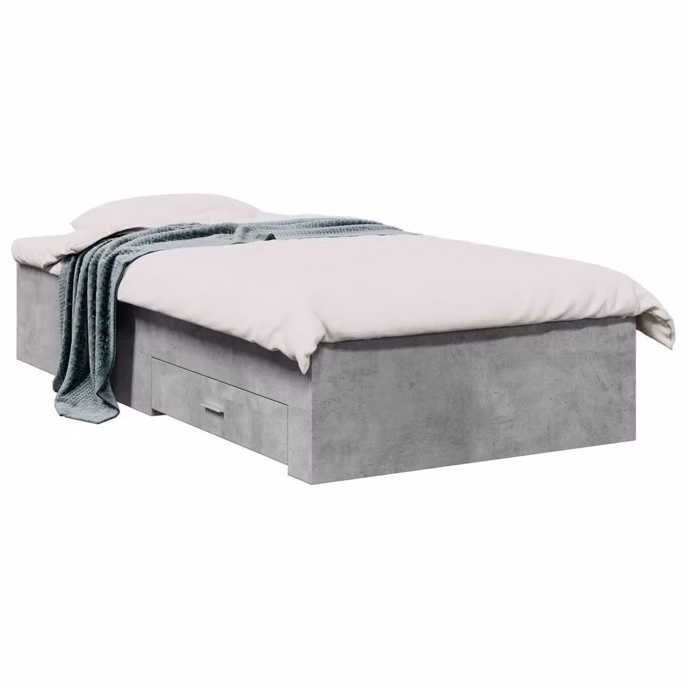 Berkfield Home Bed Frame with Storage Drawers in Grey, W/D/H: 80 x 200 cm – 2