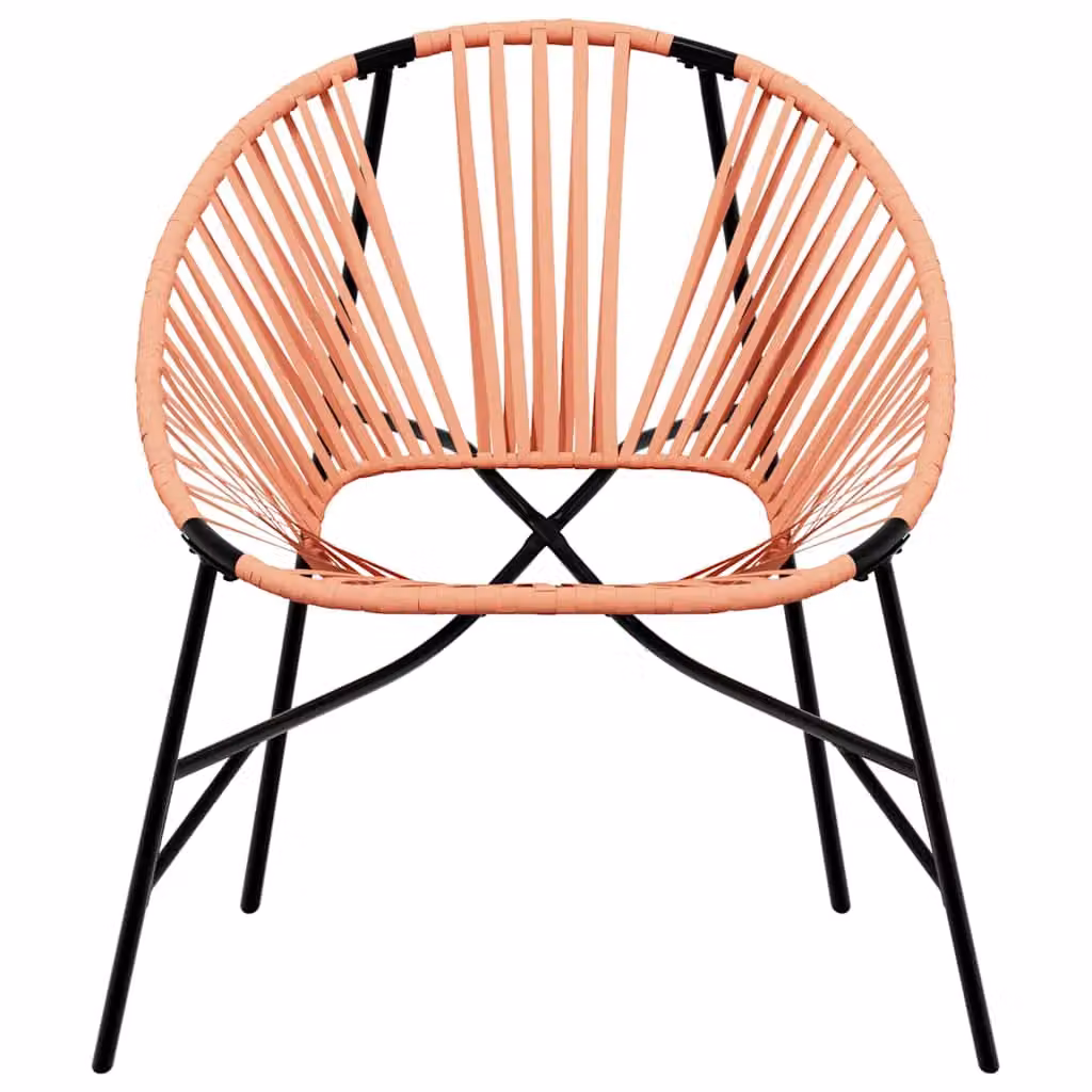 Berkfield Home Modern Garden Egg Lounge Chair in Black and Orange Poly Rattan with Metal Frame and Synthetic Leather Upholstery – 2