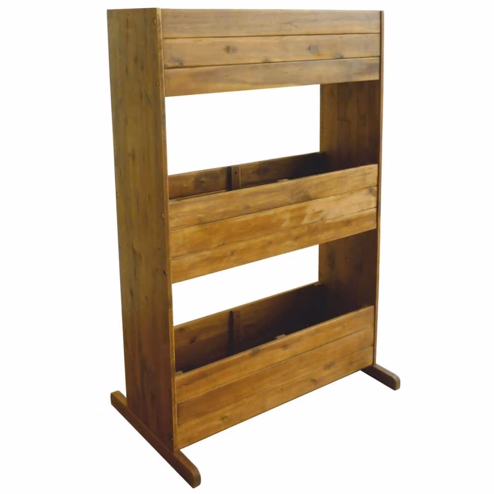 Berkfield Home Rustic 3-Tier Garden Raised Bed in Brown Solid Acacia Wood W/D/H: 115 x 41 x 41 cm – 2