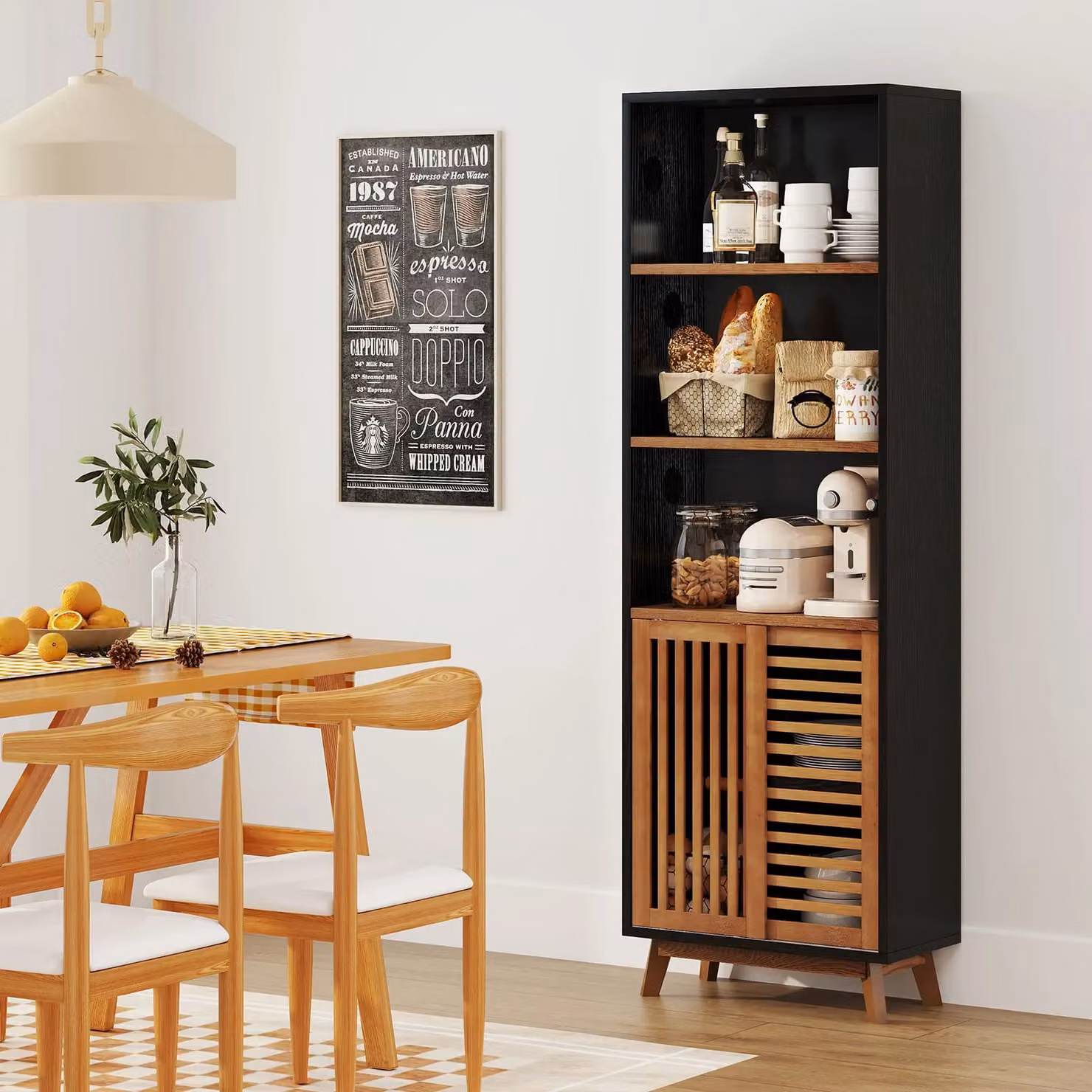 Costway 5-Tier Bookshelf with Reversible Adjustable Shelves in Brown – 7
