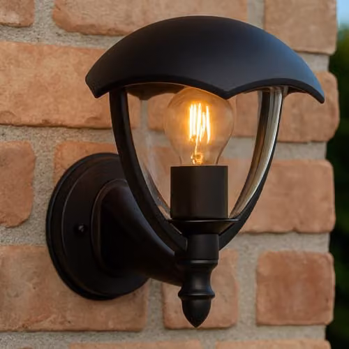 CGC Lighting Poppy Black Curved Coach Lantern Outdoor Up Light for Garden and Terrace – 2