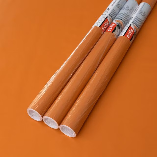 dc fix Matt Terracotta Self Adhesive Vinyl Wrap for Kitchen Doors and Furniture, Orange, W: 67.5 cm, L: 2 m (Pack of 3)