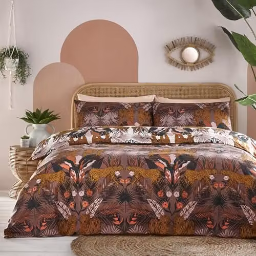 Riva Home Terrys Reversible Floral Animal Cotton Duvet Cover Set, Multicolour, W/D/H: 260 x 220 x 1 cm – 1