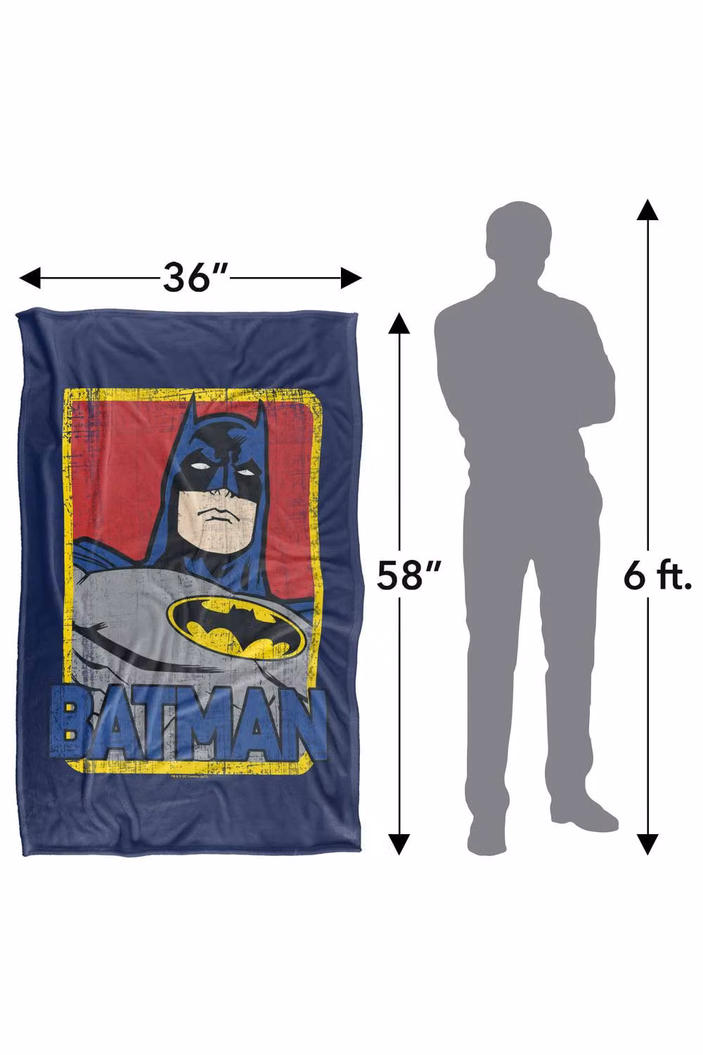 Warner Bros. Batman Super Soft Fleece Throw Blanket, Multicolour, W: 91.44 cm x L: 147 cm – 8