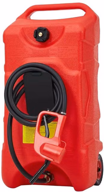 SPETLEK 60L Portable Fuel Caddy with 3m Hose and Wheels, Red, W: 1000 mm x D: 400 mm – 1